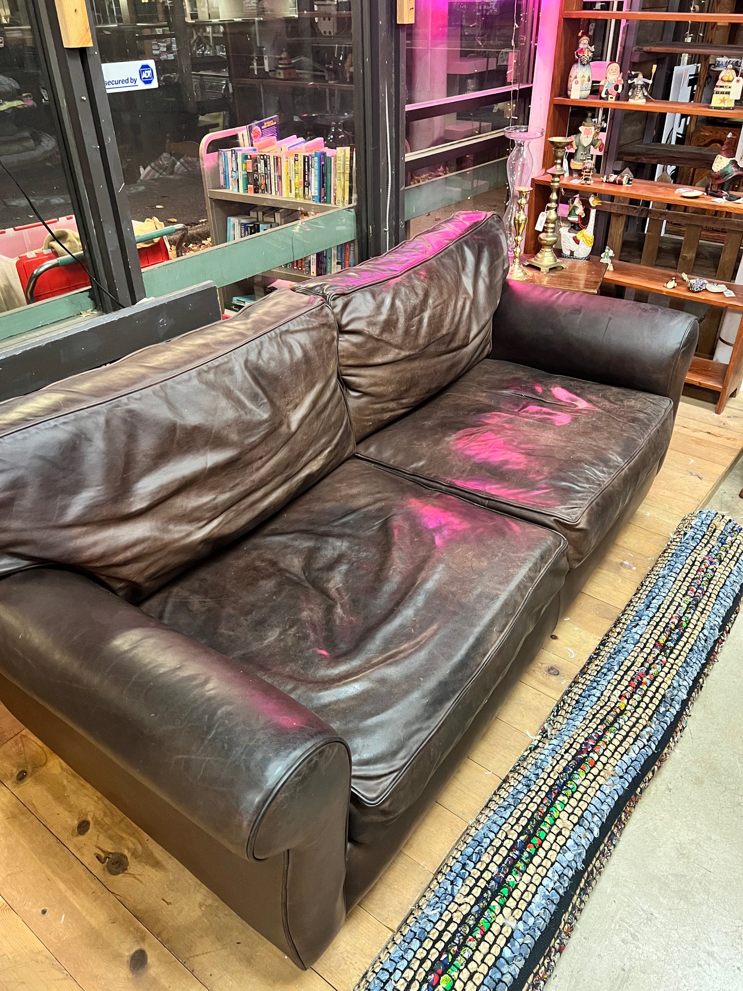 Down Filled Leather Sofa - Local Pickup Only
