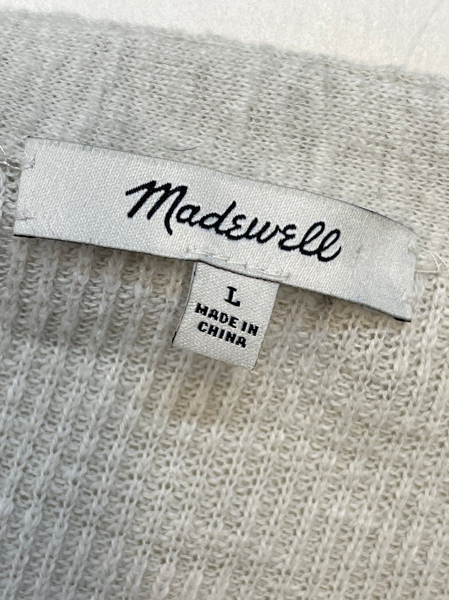 Madewell Ivory Ribbed Cardigan